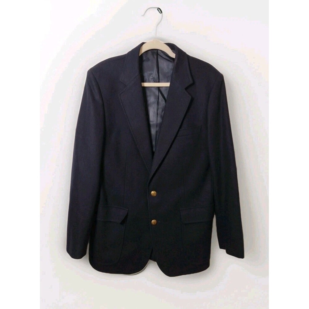 VTG J.G. Hook 100% Wool Suit Coat / Blazer Navy Men’s Size 40 Made In Hungary